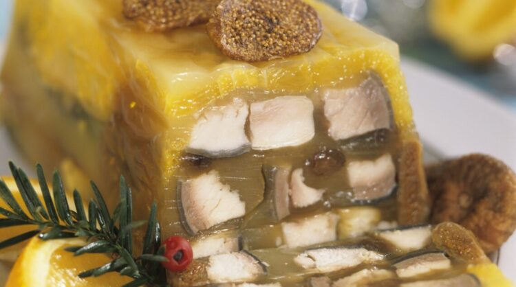 19 Mar 2007 --- Christmas carp in jelly with dried figs --- Image by © Polatynska, Beata/the food passionates/Corbis